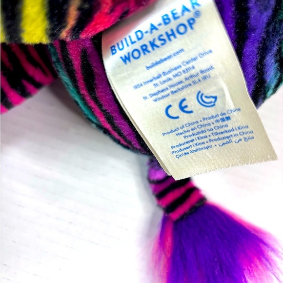 Build a Bear Multicolored Rainbow Zebra Plush Toy - Picture 5 of 7